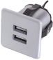 2 x USB A Lader - Inbouw - 36 x 36 mm - 12 V - Grijs