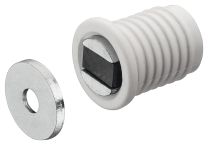 Magneetsluiting - Trekkracht: 4.5 kg - Wit - Inboor ø 14 mm/ Diepte: 17 mm